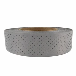 Bande réfléchissante creuse de 5cm, tissu poinçonné gris foncé très lumineux, couture sur vêtements, bricolage pour sacs, 5 mètres 