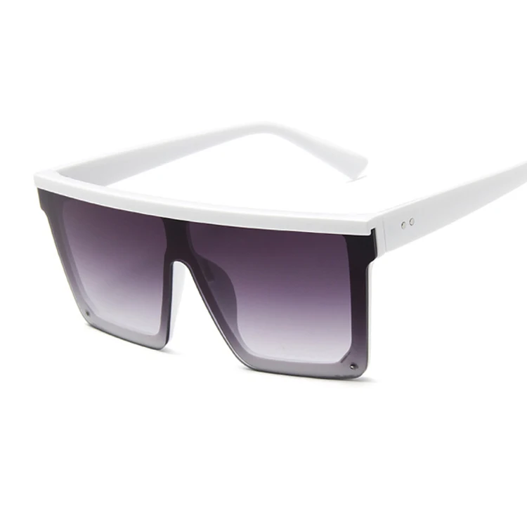 Негабаритные Квадратные Солнцезащитные очки для женщин новые модные брендовые дизайнерские женские винтажные очки с крупной оправой для уличного Oculos UV400 - Цвет линз: WhiteDoubleGray