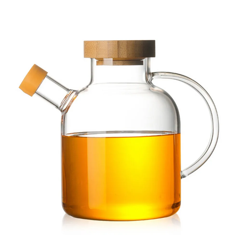 

650 ML Glass Oil Bottle Kitchen Supplies Spice Jar High Boron Glass Oil Pot Condiment Bottle With Cover