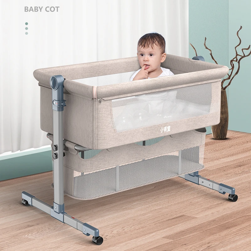 Lit bébé bionique pliable et amovible | Lit à coutures, avec moustiquaire, portable, pour nouveau-né, berceau bb