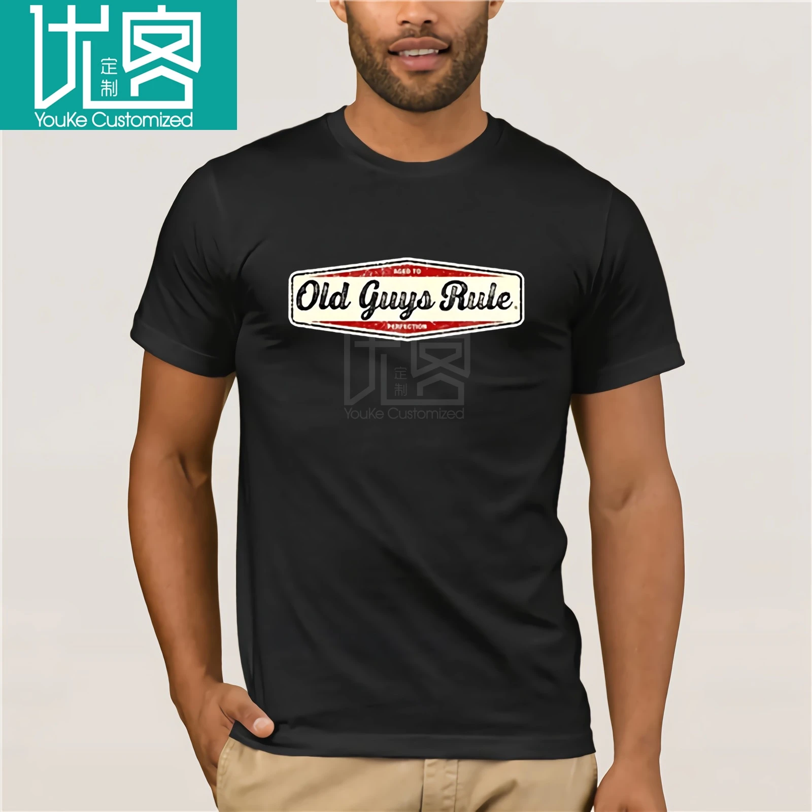 Мужская футболка с коротким рукавом Old Guys Rule хлопковая Однотонная новинка 2018 |