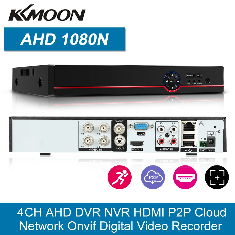 4 канала 1080P FHD ONVIF IP/Analog/TVI/CVI/ DVR CCTV цифровой видеорегистратор удаленный телефонный