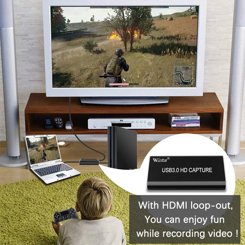  USB 3.0 Video Capture HDMI to USB 3.0 Type-C 1080P HD Video Capture Card for TV PC PS4 Game Live St