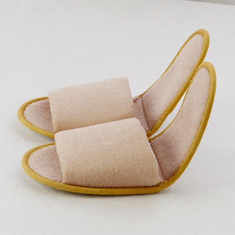 Home Hotel Breathable Slippers SPA Foldable Air Travel Salon Wear With Storage Cotton Cloth Travel Accessories 1 pair travel slippers