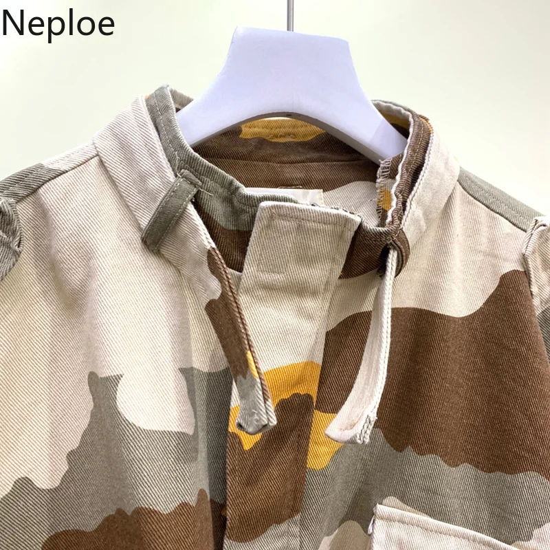 Neploe модная женская куртка бомбер размера плюс Женская свободная камуфляжная