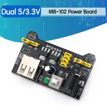 

MB102 Breadboard Power Supply Module /MB102 white Breadboard Dedicated Power Module 2-way 3.3V 5V MB-102 Solderless Bread Board