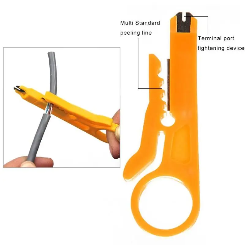 Mini Portable Wire Stripper Knife Crimper Pliers Crimping Tool Cable Stripping Wire Cutter Multi Tools Cut Line Pocket 3 Colors
