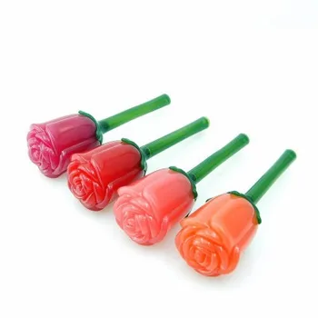 

For packaging materials only New lip gloss 5ml multicolor rose flower lip glaze tube empty tube lipstick tube wholesale