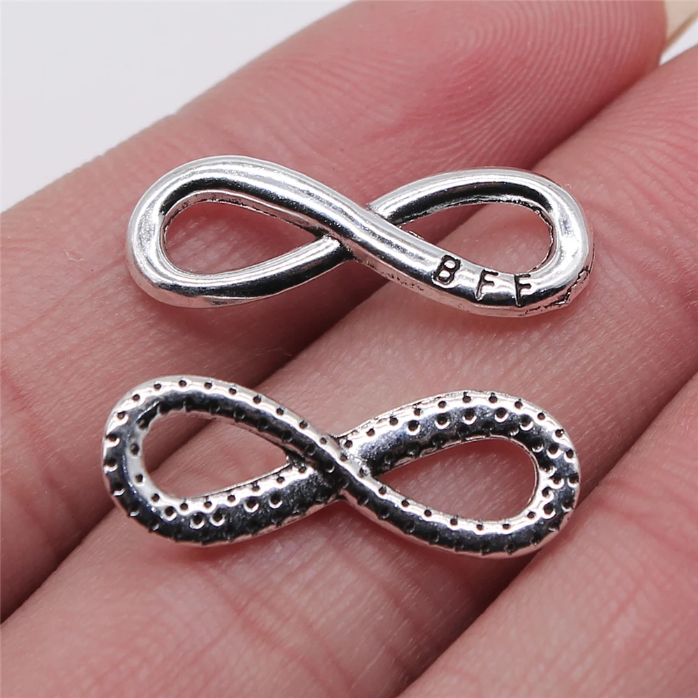 

Wholesale 200pcs/bag Connector Charm Bff Infinity Symbol 8x24mm Antique Silver Color DIY Jewelry Accessories