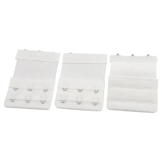 SODIAL(R) 3 шт. 2x3 крючок и лента для глаз растягивающийся удлинитель для бюстгальтера белый для леди