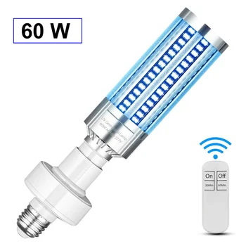 

SUNYIMA 60W UVC LED Germicidal Light E27 UV light Sterilizer Ultraviolet light uv disinfection Lamp 220V 110V Eliminator Tube