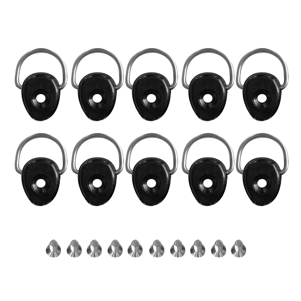 10 Pieces 3.5'' Kayak D Ring Tie Down Loop Screw Deck Fitting Hardware