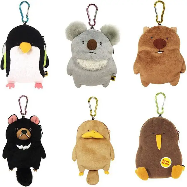 Korean Cartoon Animal Wombat Family Coin Purse Platypus Koala Doll Hanging Cute Expansion Card Bag Stuffed Plush Toy Wallet Gift 1