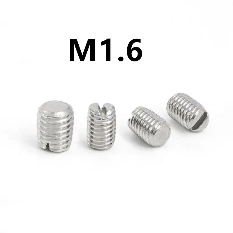 

500 шт./лот M1.6x3/4/5/6 мм GB73 DIN551 304 Установочный винт с прорезями из нержавеющей стали с плоским концом