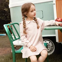 Новинка года, осеннее платье принцессы для малышей Детское рождественское платье с матросским воротником для девочек милые модные платья для девочек с оборками#5433