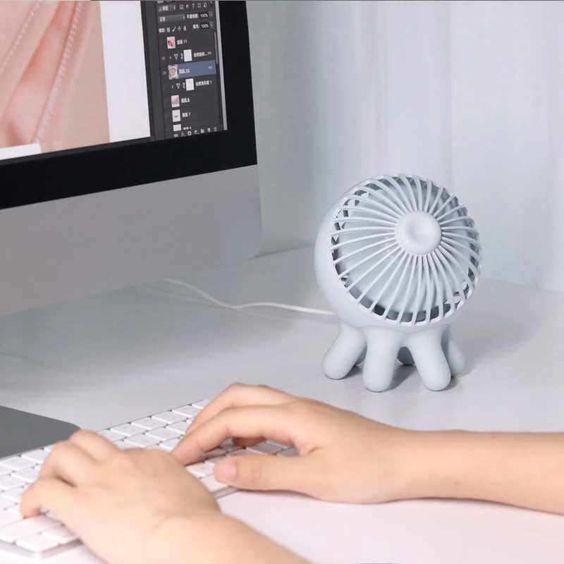 

MUID Octopus Shape Mini Handheld Fan Portable USB Charging Mute Office Fan Air Cooler for Travelling Outdoor