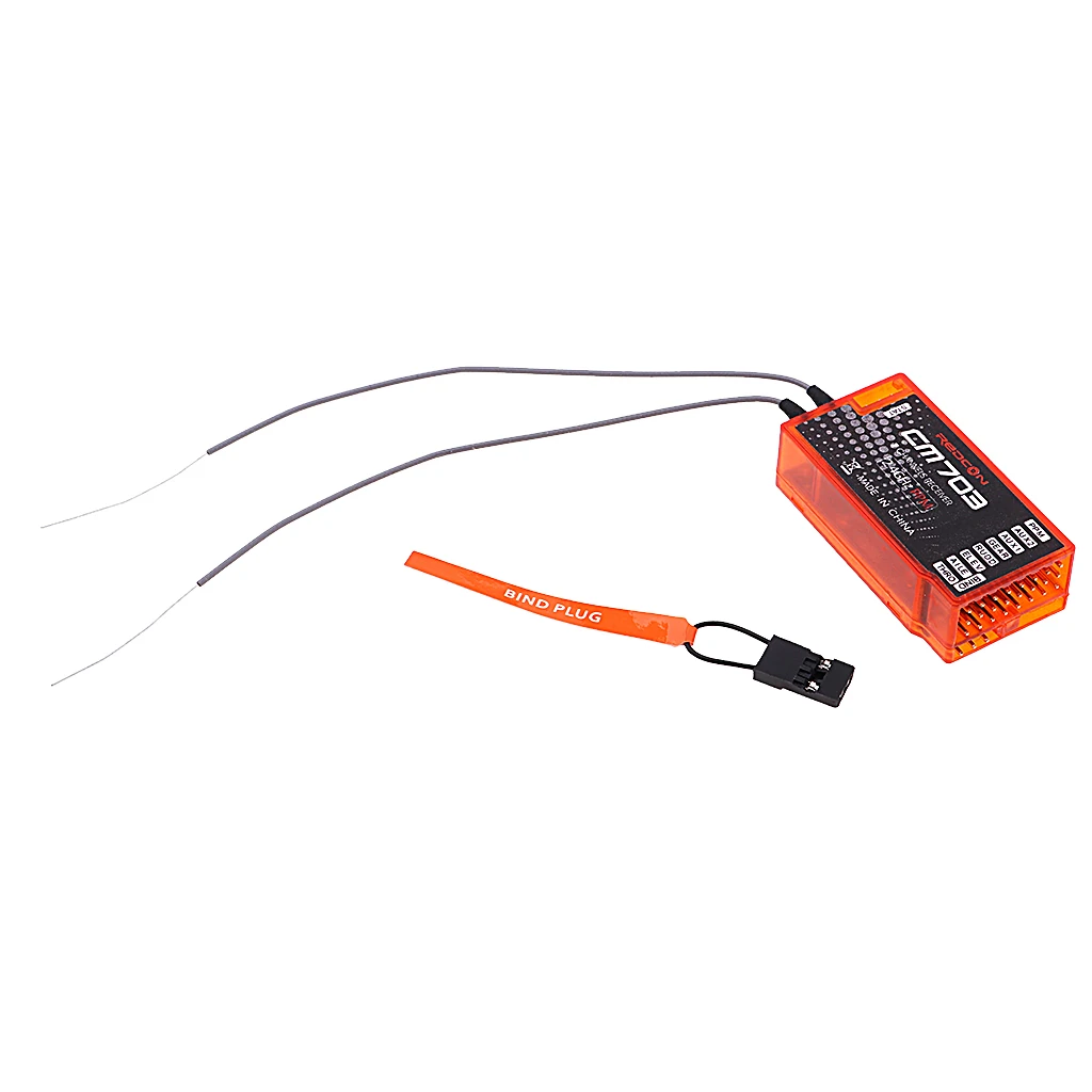  CM703 7 Channel 2.4Ghz RX Receiver with Satellite PPM & PWM Output Compatible with DSM2 and DSMX, Orange
