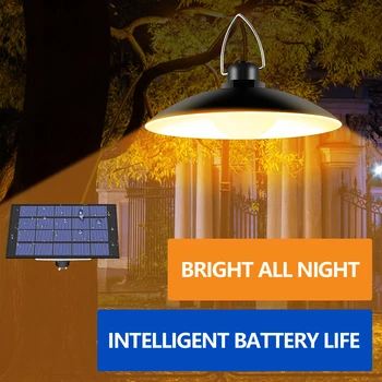 

Solar Lights Ip65 Waterproof Solar Lamp Lighting Dual Head Led Garden Outdoors Pendant Light Indoor With Line For Camping Home