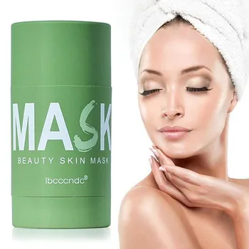 

Green Tea Oil Control Solid Mask Men Women Remove Blackheads Acne Masks Skin Shrink Pores Deep Moisturizer Cleanser Smear Mask