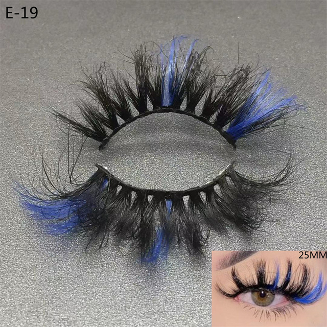 3D Mink Eyelashes Colorful 100% Mink Lashes Mix Color Pink Blue Red White False Eyelashes Fluffy Soft Cilias Vendor