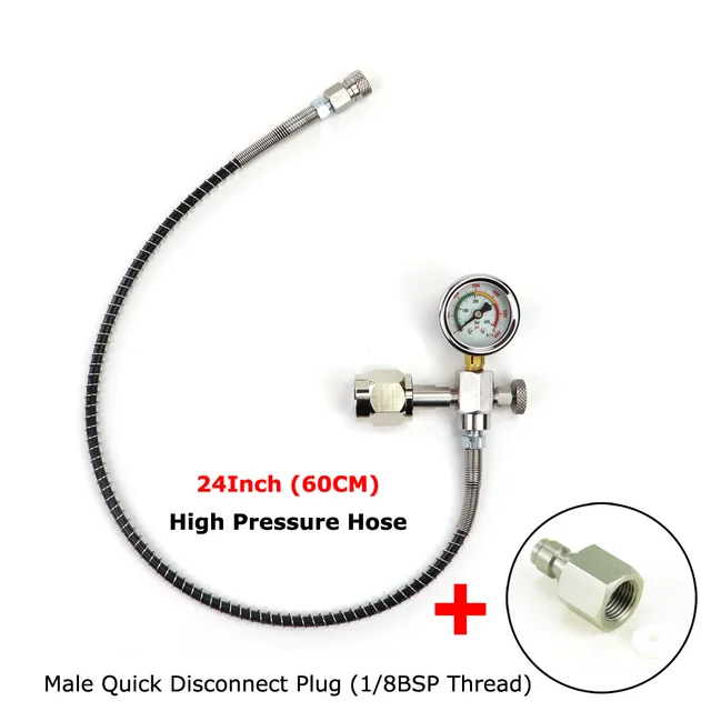 Details about &nbsp;6000 PSI CGA347 Paintball HPA PCP Fill Station Charging Adapter With Long Hose