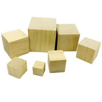 

Kids Adult Wooden Square Cubes Building Blocks Math DIY Craft Puzzle Toy Gift New