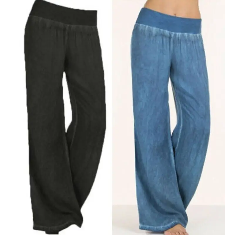 

New Fashion Women Ladies Casual Baggy Hippie Wide Leg Boho Gypsy Loose Soft Pants Loose Trousers M-5XL