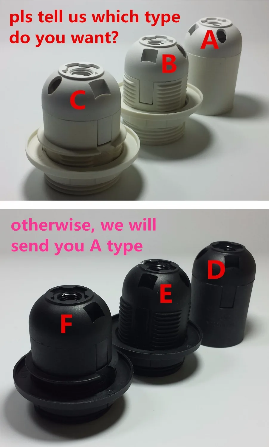 

E27 plastic Lamp holder electric light socket; lamp cap ;Lamp Bases ; adapter 3 types