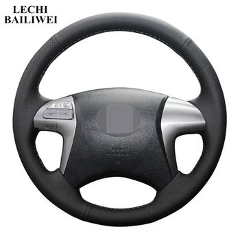 

Artificial leather Steering Wheel Cover DIY Black Hand-stitched Car Steering Wheel Covers for Toyota Fortuner Hilux 2012-2015