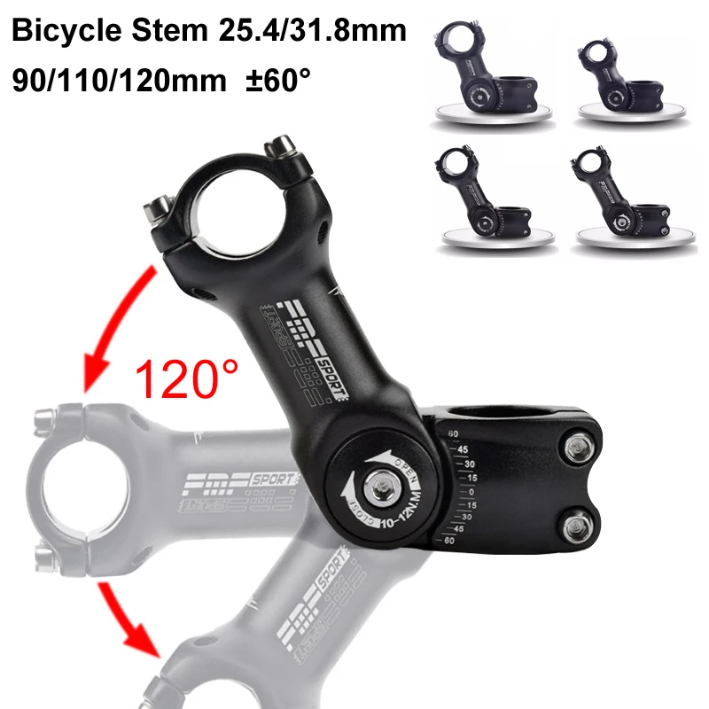 Bicycle Handlebar Stem Riser Adjustable Angle 25.4mm/31.8mm Aluminum