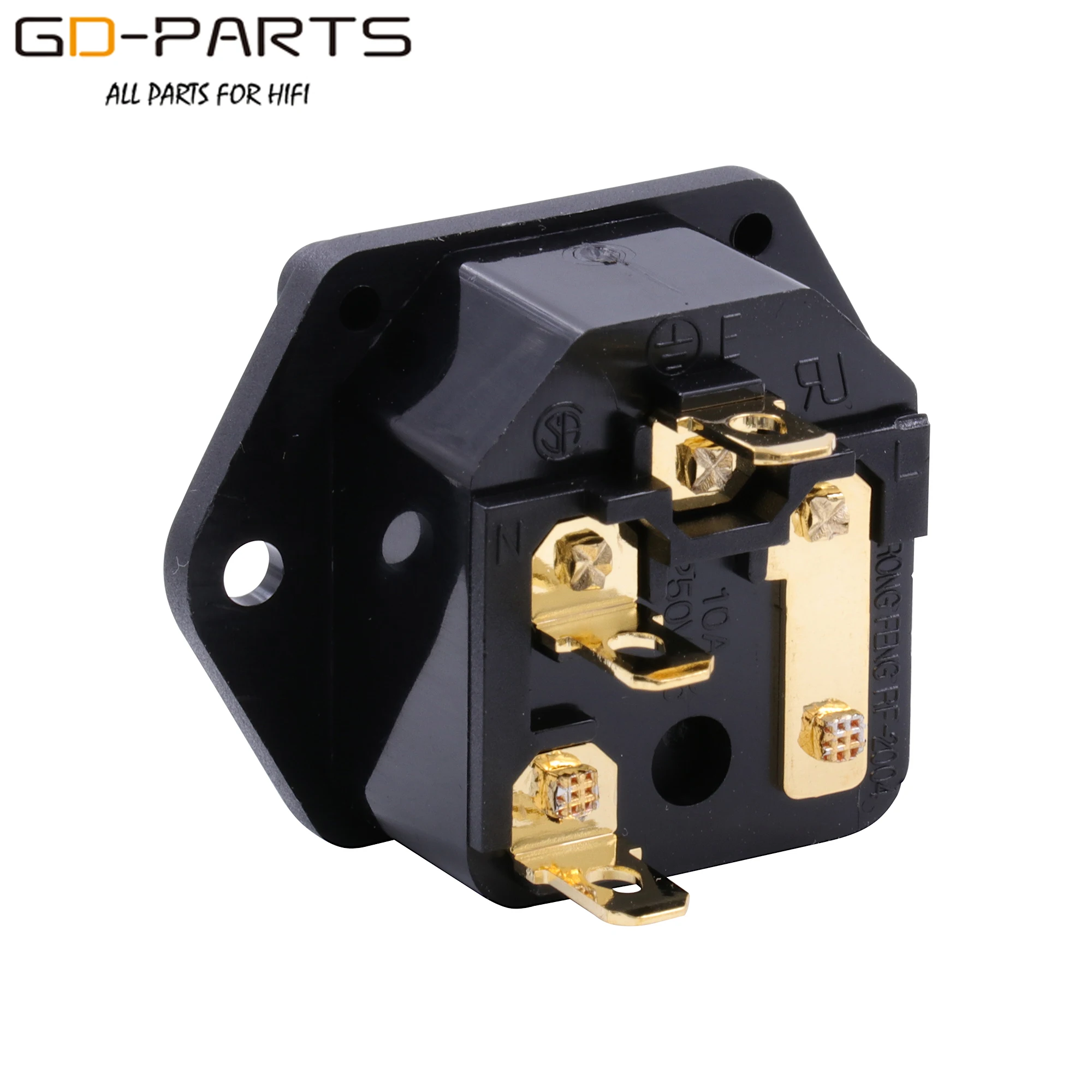 Tomada de Alimentação Macho com Suporte do Fusível Banhado a Ouro Nova Marca Original Furutech ca Iec320-1 C14 Ródio 10a 250 v 1 pc Fi-03 Mod. 1436226 - Image 4