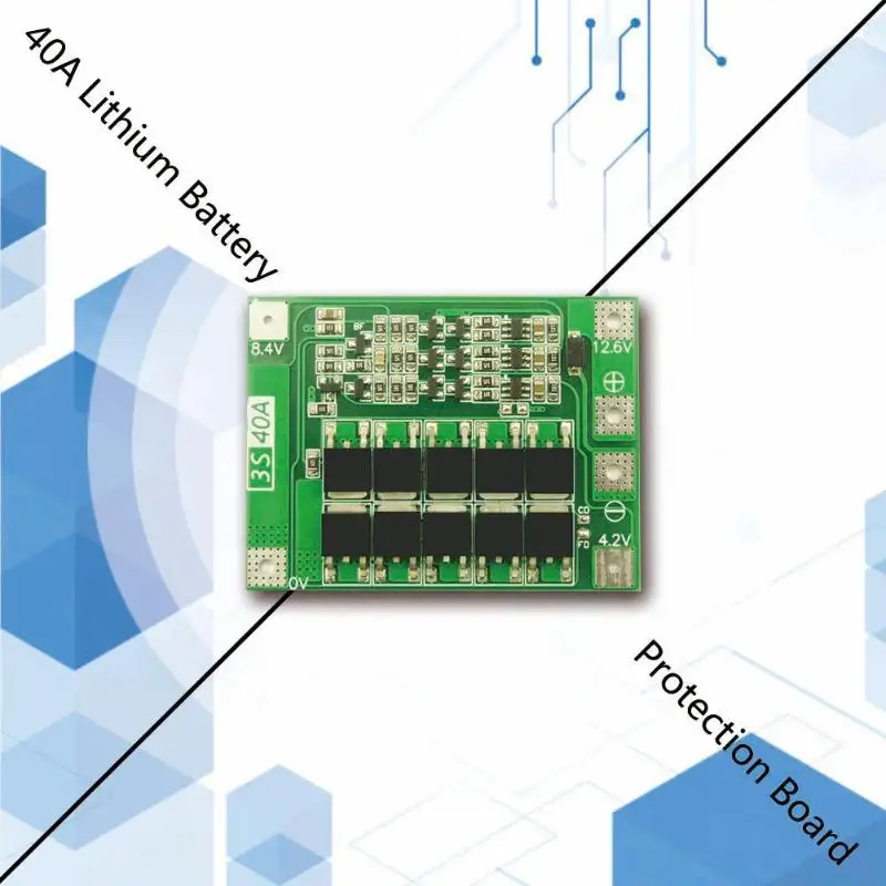 3S 40A литий-ионная литиевая батарея зарядное устройство модуль PCB BMS Защитная плата для сверла двигателя измерения и анализа инструментов