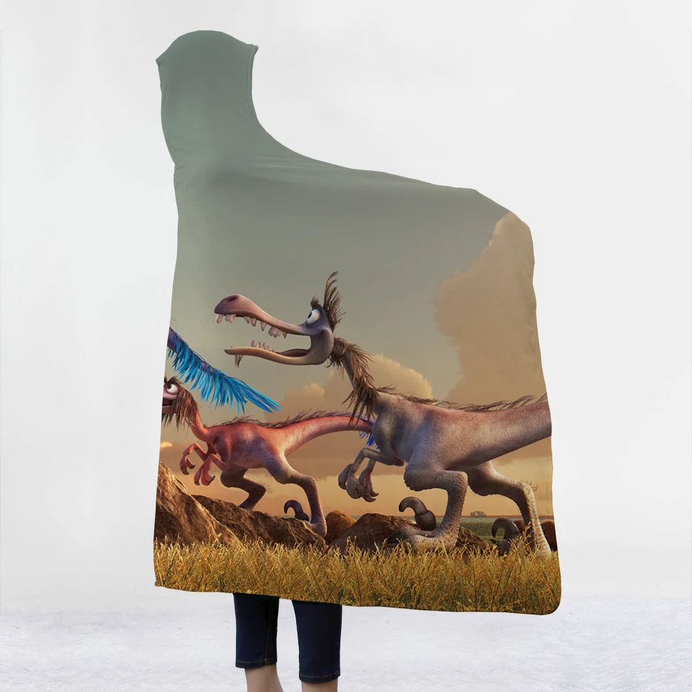 Jarassic Park одеяло с динозавром, с ворсом, пригодное для носки, с капюшоном, пледы, одеяло для взрослых, флис, шерпа, одеяло, Первобытный лес, домашнее одеяло