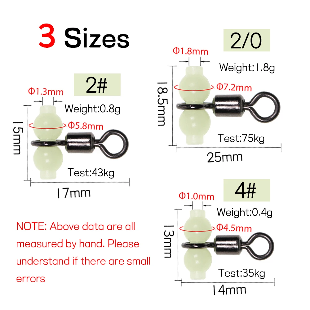 Luminous Cross-line Gourd Rolling Swivels Fishing Accessories Boat Fishing Rigs Connector 20pcs/50pcs 4# 2# 2/0 fishing accessories fishing line connectors fishing swivels fishing tackle