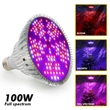 

X CN DE 100W Indoor Plant E27 Full Spectrum Greenhouse Hydroponic Seeds Flower Growing Tent Box LED Grow Light Bulb Phyto Lamp