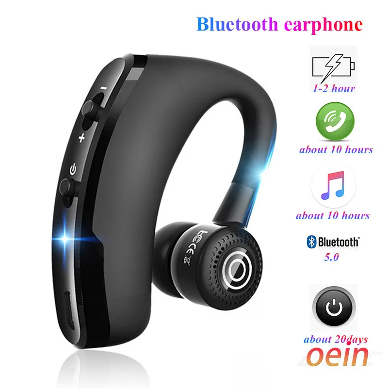 Headphone V9 Bluetooth-compatible Earphone Hands-free Wireless Headset Noise Control With Microphone Waterpoof Stereo Audio | Электроника