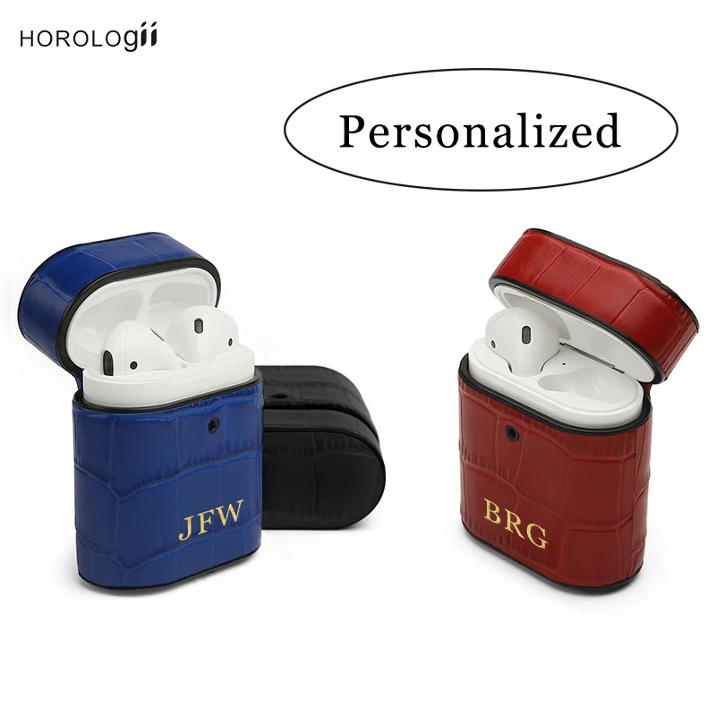 Horologii пользовательское имя Бесплатная чехол для наушников airpods croco узор красная