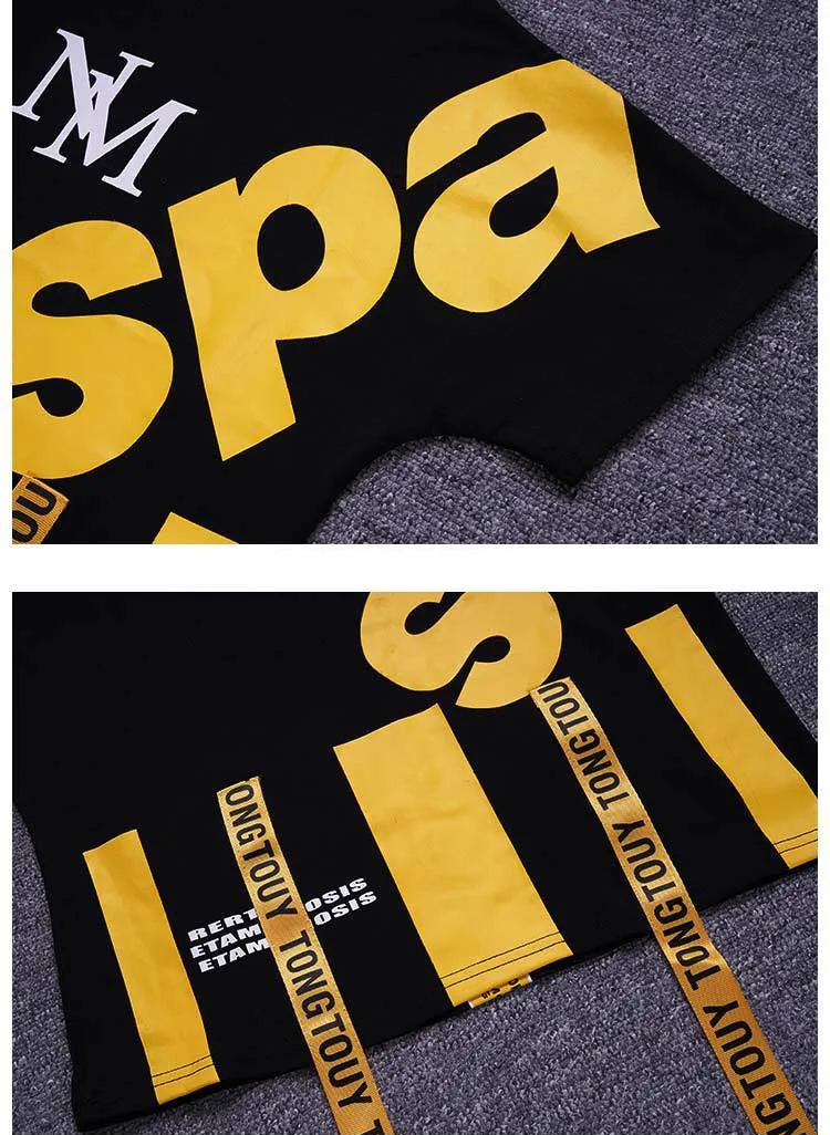 Летний комплект одежды для мальчиков и девочек, модная футболка с буквенным принтом+ короткие штаны, комплект из 2 предметов, летняя одежда для маленьких девочек комплекты одежды для детей