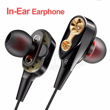 High Bass Wired Earphone Dual Drive Stereo In-Ear Earphones With Microphone Computer Earbuds For Cell Phone 1