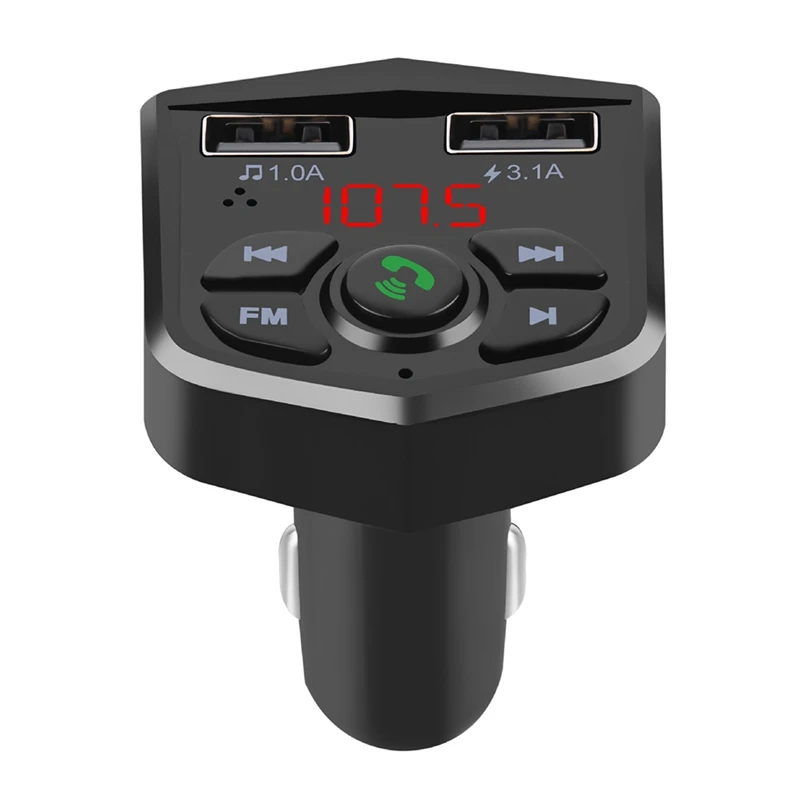Автомобильный Bluetooth fm-передатчик, беспроводной комплект Hands Free, MP3 музыкальный плеер, поддержка TF карты, 5 В, 2.1A, USB, прикуриватель, автомобильное зарядное устройство - Название цвета: BK