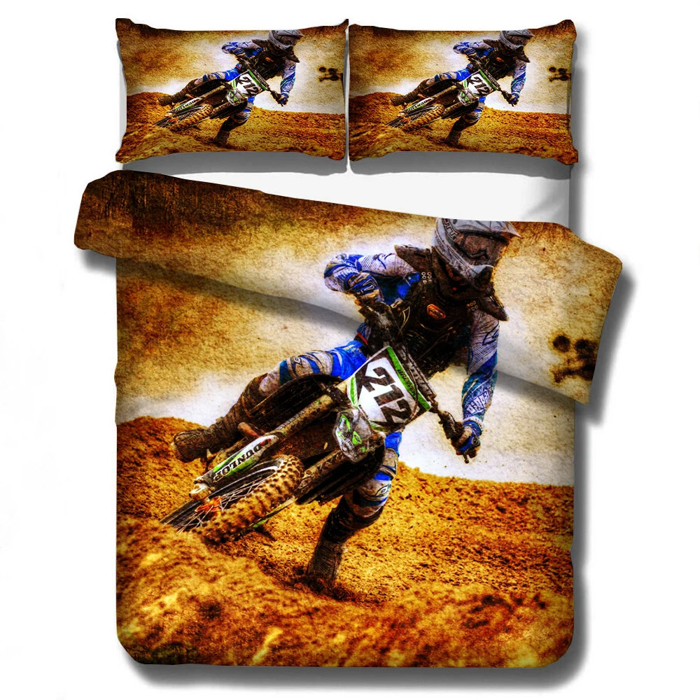

Motorcycle Scenery Comforter Bedding Set 3D Print Duvet Covers Pillowcases Home Textile Luxury Queen King Size Cool Adult Hot