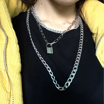 

Lock Chain Necklace Women Creative Necklaces Charm Stainless Steel Personalized Trendy Gold Color Fashion Jewelry Kpop Collares
