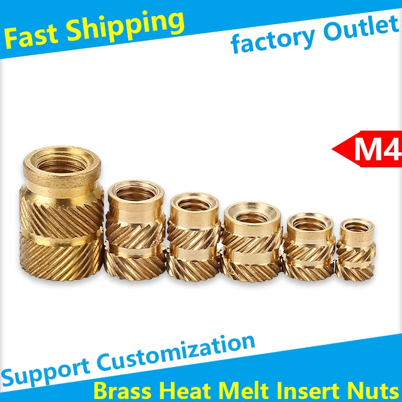 Nut M4 Inserts Injection-Nut Brass Heating Hot-Melt Knurled Molding Copper-Thread Sl-Type