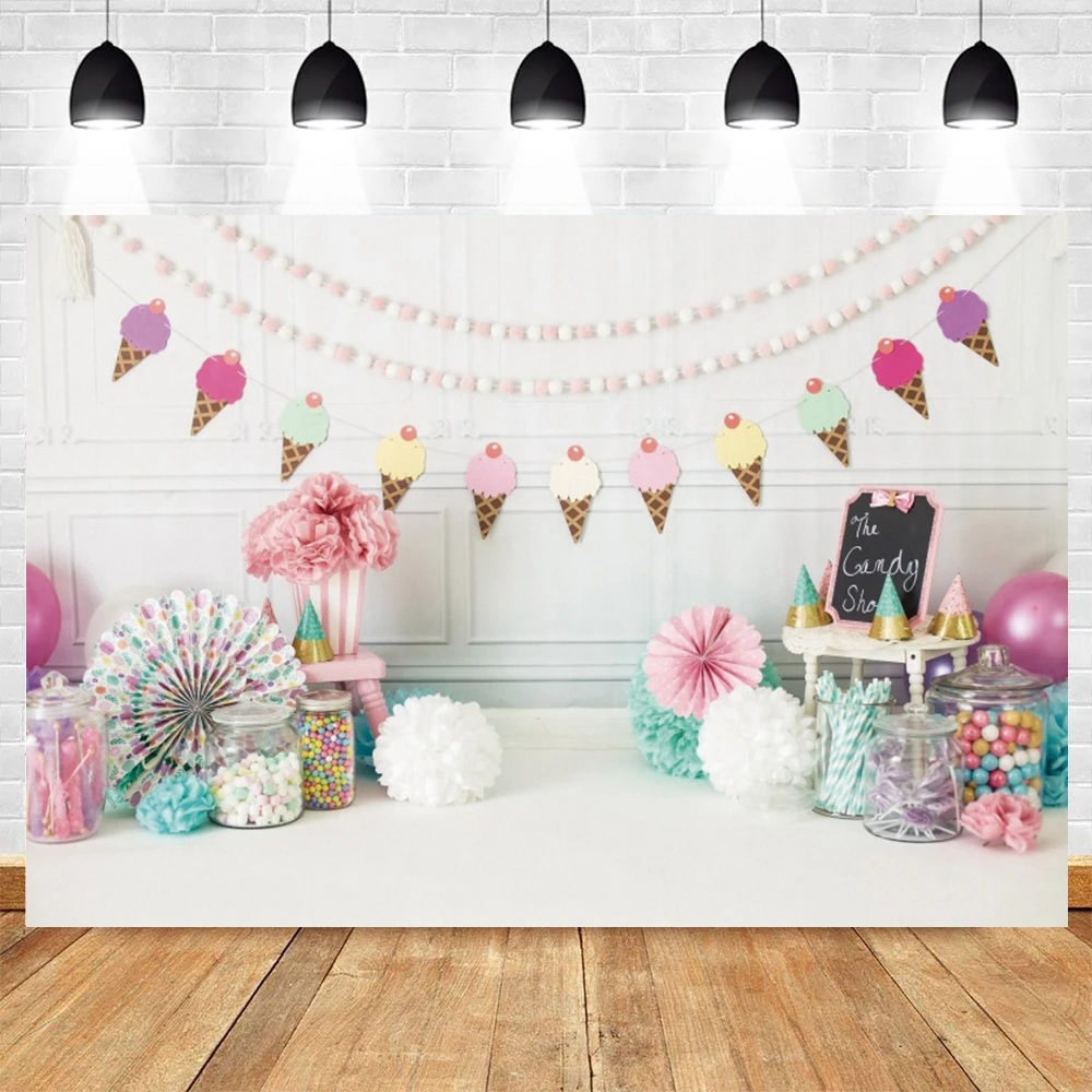 

Yeele Candy Shop Cake Newborn Baby Shower Birthday Backdrop Vinyl Photography Background Custom Photophone Photocall Photozone