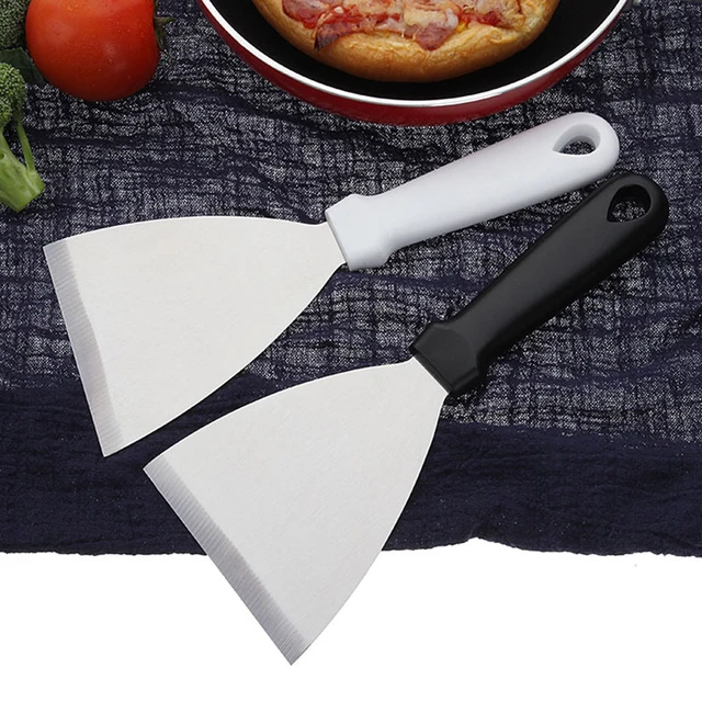 Rozsdamentes Acél Szegecselt Étterem Grillezés Bbq Szerszámok Pizza Steak Sült Lapát Spatula Turner Konyhai Edények