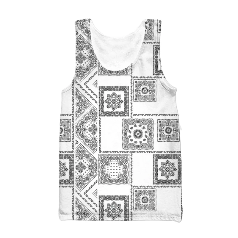 

New Fashion Bandana Vest Men's 3d Print Paisley Sleeveless Men Women Custom Tank Top V9