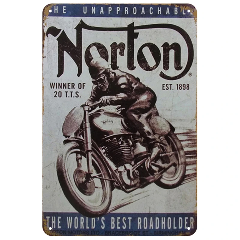 Norton табличка металлическая винтажная жестяная вывеска Pin Up потертый шик декор винтажные металлические знаки украшение бара металлический плакат для паба металлическая пластина