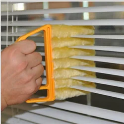 Useful Microfiber Window Cleaning Brush Air Conditioner Duster Cleaner with Washable Venetian Blind Blade Cleaning Cloth