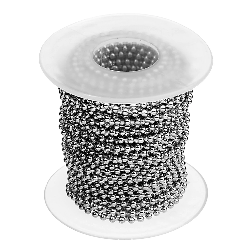 

10 Yards Metal Ball Chain Bead Connector Keyring Dog Tags Label Necklace DIY