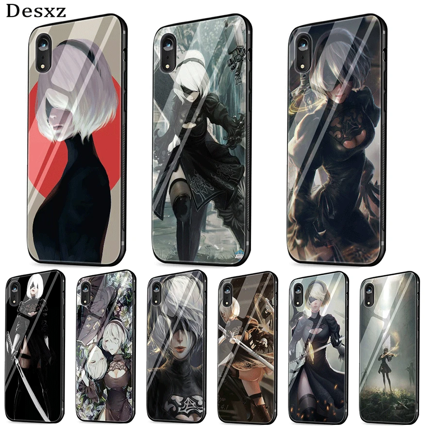 Стеклянный чехол для телефона iPhone 6 6s 7 8 Plus X XR XS Max 5 S 5 SE чехол NieR Automata